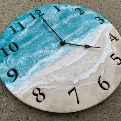 Beach Clock Without Shells, Coastal Boho Chic Nautical Shore Decor Home House Gift Retired Ocean Lover Mom Grandma Aunt Sister New Jersey - image8